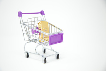shopping cart with white background
