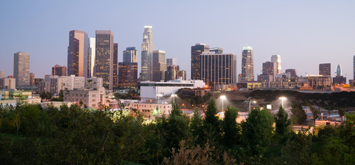 Panoramic View Downtown Urban Landscape Los Angeles California