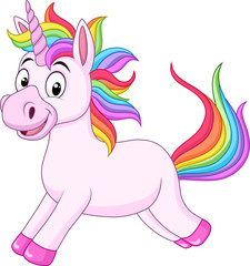 Obraz na płótnie Canvas Cartoon rainbow unicorn horse