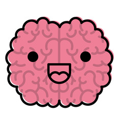 brain science cartoon character fun comic mind intelligence mental design creative think vector illustration