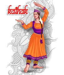  illustration of Indian kathak dance form