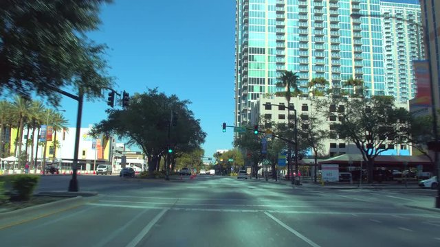 Driving stock footage Downtown Tampa Florida 4k
