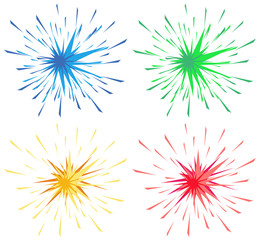 Obraz premium Different color splashes in four colors