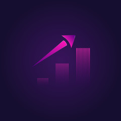 Abstract rising chart icon design