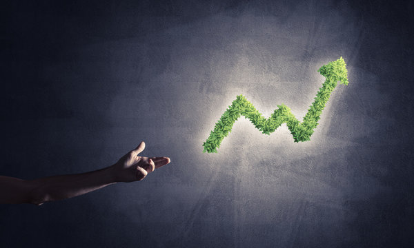 Concept of banking and investment presented with green planet gr