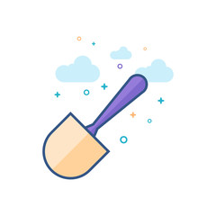 Brush icon in outlined flat color style. Vector illustration.