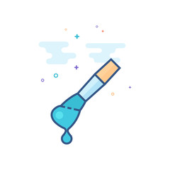 Brush icon in outlined flat color style. Vector illustration.