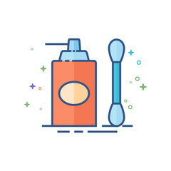 Cleaning liquid icon in outlined flat color style. Vector illustration.