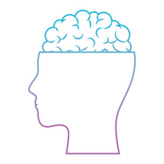  human head face brain science mind intelligence vector illustration