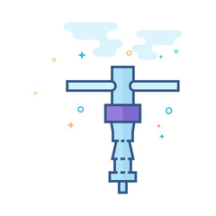 Bicycle tool icon in outlined flat color style. Vector illustration.