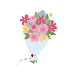 Spring bouquet of flowers. Valentines day, Wedding bouquet flowers, birthday bouquet flowers. Vector illustration in flat design © valeriyabtsk