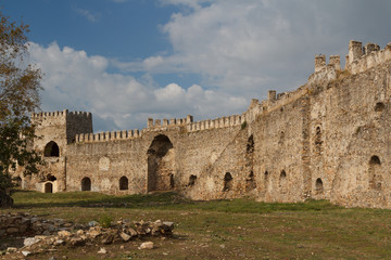 Fototapeta na wymiar Ruins of the medieval castle Mamure, Turkey
