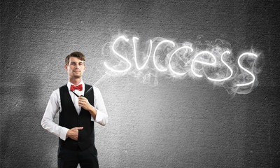 Conceptual image of young businessman.