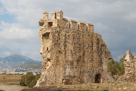 Ruins of the medieval castle Mamure, Turkey