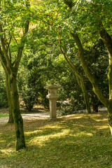 Stone lantern in park