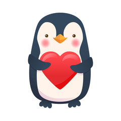 Obraz premium penguin with heart