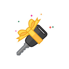 Car key prize icon in outlined flat color style. Vector illustration.