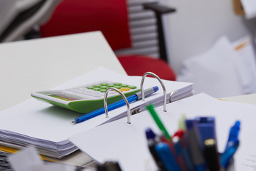 office supplies on a table