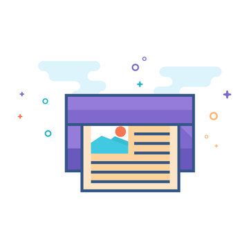 recommend clip art: Offset printing icon in outlined flat color style. Vector illustration.