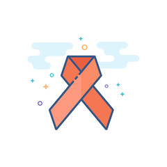 Awareness band icon in outlined flat color style. Vector illustration.