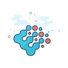 Printing raster dots icon in outlined flat color style. Vector illustration.