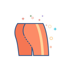 Cycling pants icon in outlined flat color style. Vector illustration.