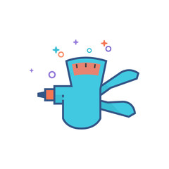 Bicycle shifter icon in outlined flat color style. Vector illustration.