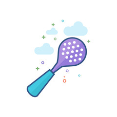 Spatula icon in outlined flat color style. Vector illustration.