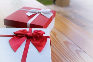 Valentines gift box with tag.