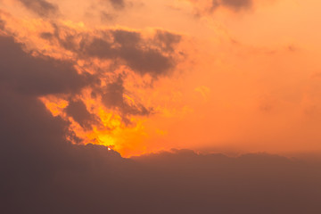 colorful dramatic sky with cloud at sunset