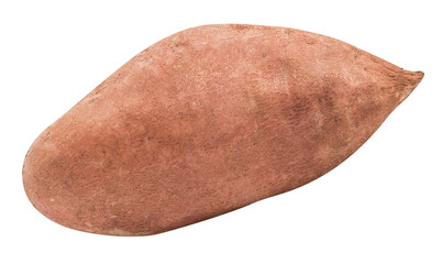 Sweet pink potato isolated on white background