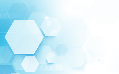 Fototapeta premium Abstract hexagons technology concept background. Space for your text