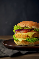 Chicken burger with vegetables