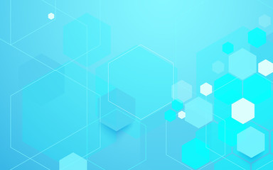 Abstract technology digital hi tech hexagons concept background. Space for your text