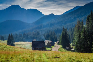 Obraz premium Chocholowska valley at sunrise, Tatra Mountains, Poland, Europe
