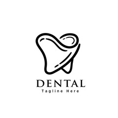 Line art dental logo