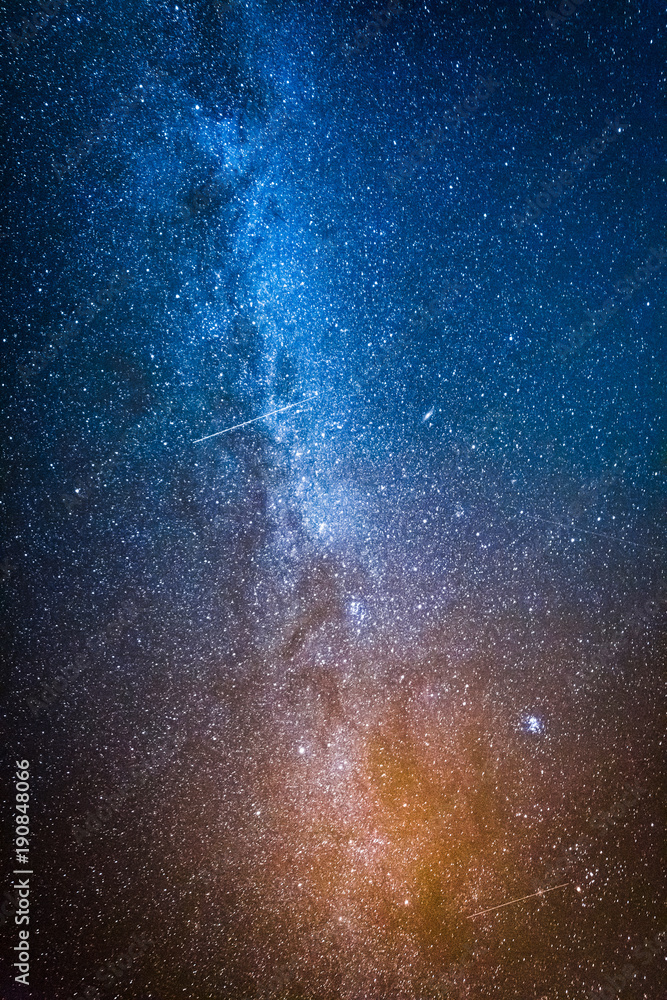Wall mural colorful milky way with million stars at night