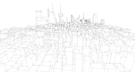 Cityscape Illustration Line Sketch.