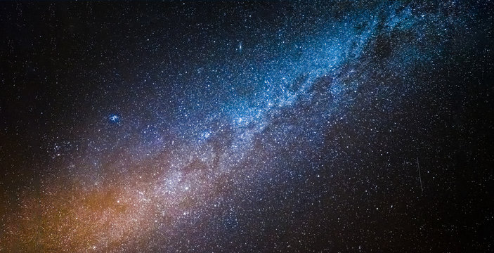Colorful universe and constellation with million stars at night