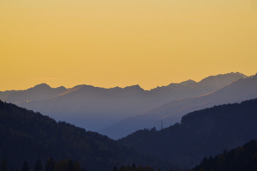 sunset on the Dolomites