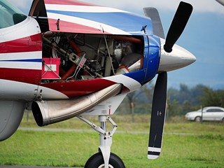 A small old plane, an old plane, a small plane