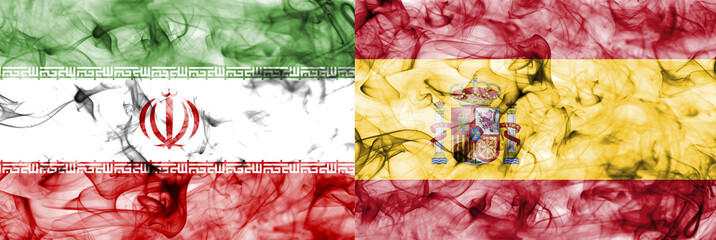 Iran vs Spain smoke flag