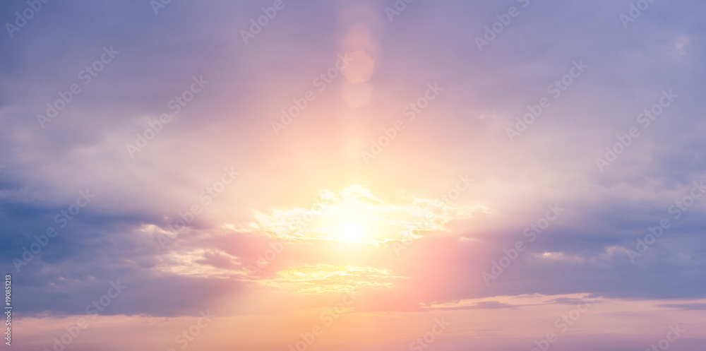 Wall mural sunset in purple colors