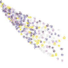 Vector Confetti Background Pattern. Element of design. Color spirals on a black background