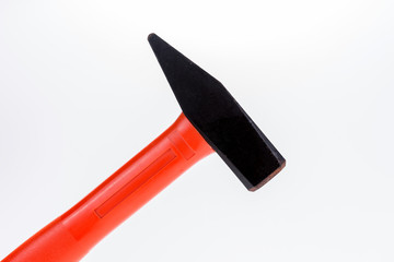 Red black hammer isolated on white background