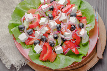 Greek salad,Vegetarian salad,dietary salad,appetizing salad,delicious salad,traditional salad