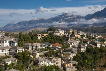 Fototapeta na wymiar Gjirokaster is a city in southern Albania. Its old town is a UNESCO World Heritage Site, described as 