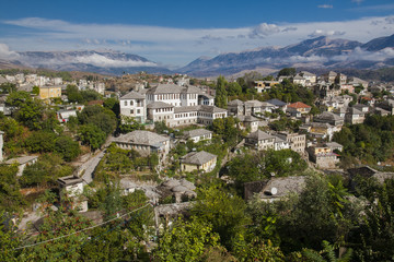 Fototapeta na wymiar Gjirokaster is a city in southern Albania. Its old town is a UNESCO World Heritage Site, described as 