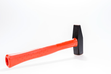 Red black hammer isolated on white background