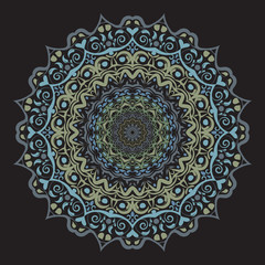 Vector hand drawn Mandala art. Abstract pattern. Vintage decorative Asian, Islam, Indian, Arabic, Turkish, Aztec elements. Coloring page template for background, invitation, birthday, wedding cards